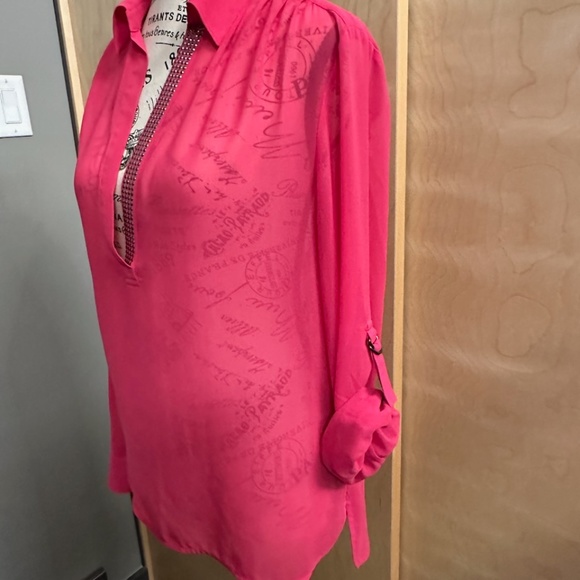 Jennifer Lopez Pink Top Women’s Size M - Picture 2 of 5